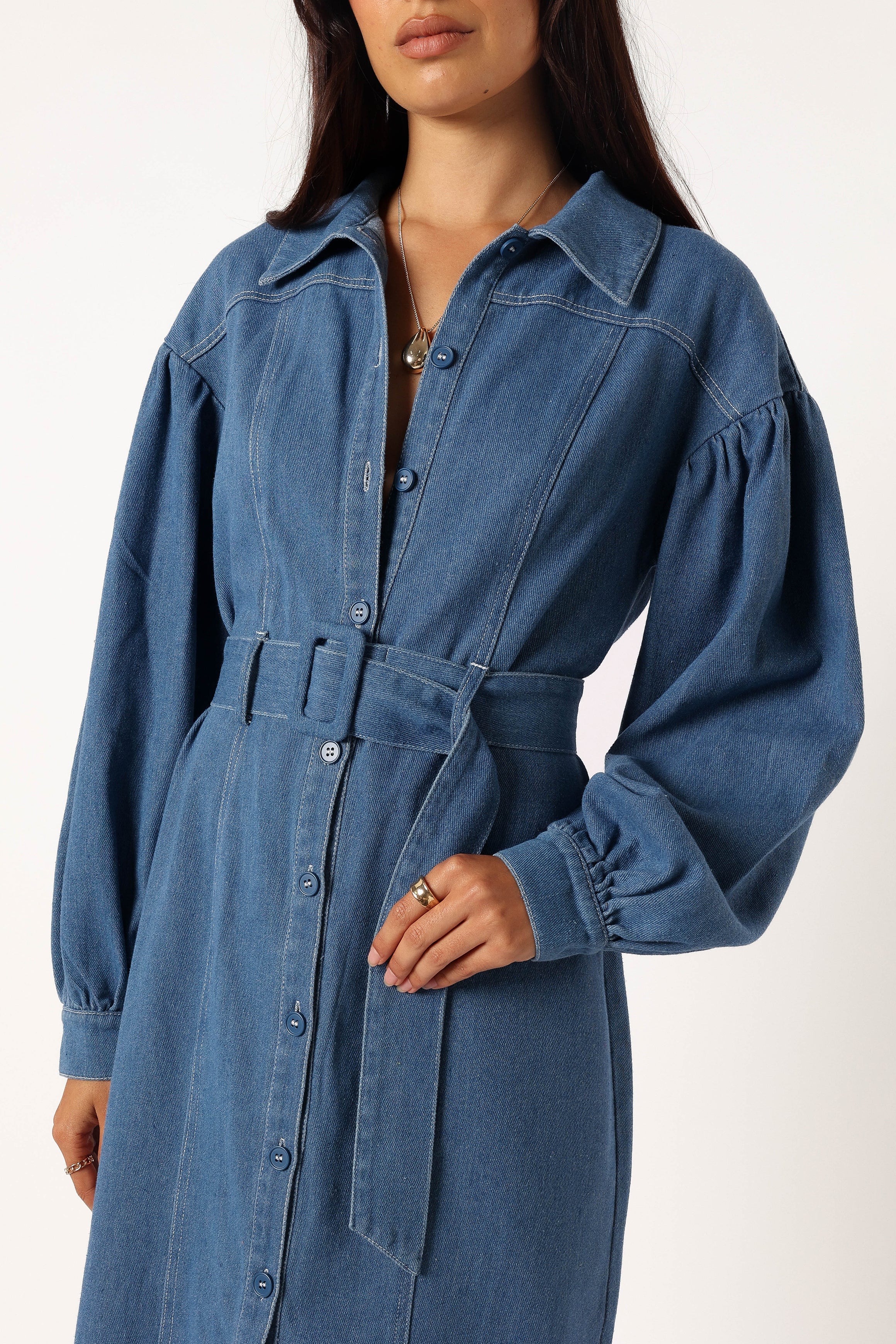Kocoa Long Sleeve Midi Dress Denim