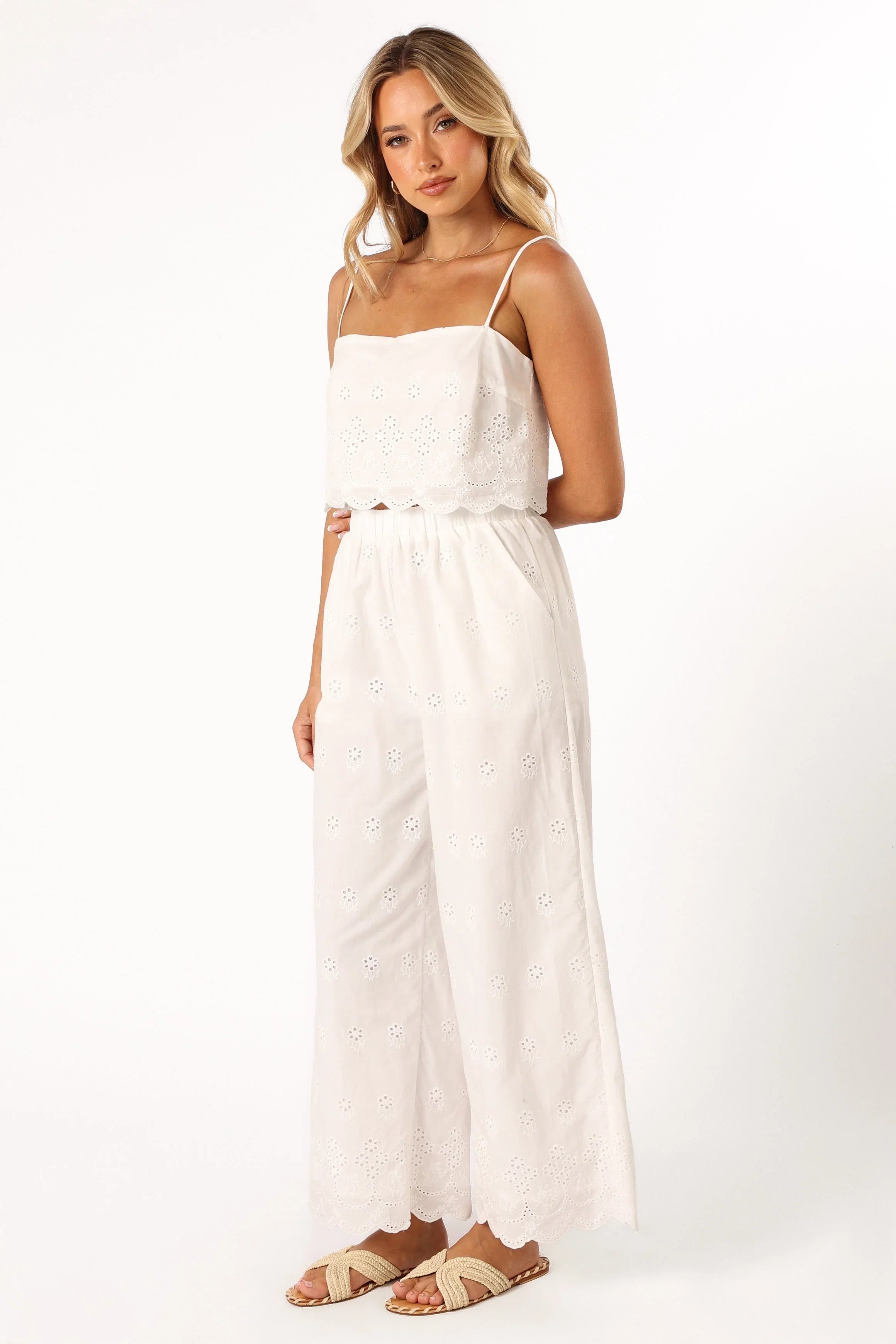 Clementine Pant Set White