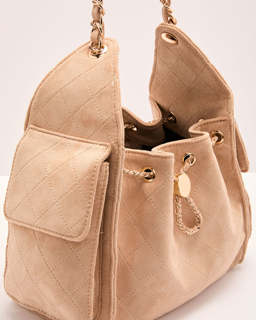 Margy Quilted Stitch Faux Suede Crossbody Bag
