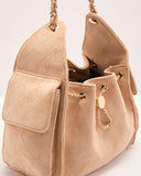 Margy Quilted Stitch Faux Suede Crossbody Bag