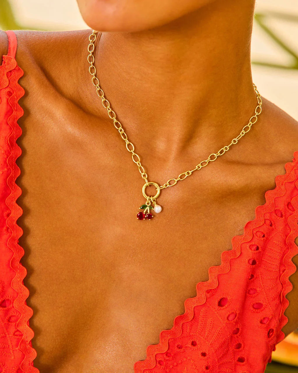 Sweet Glow Cherry Pendant Necklace