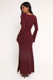 Nash Long Sleeve Dress Deep Red