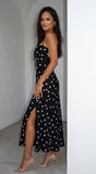 Romelia Polka Dot Maxi Dress Black