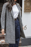 Nicoletta Single Button Herringbone Coat Black