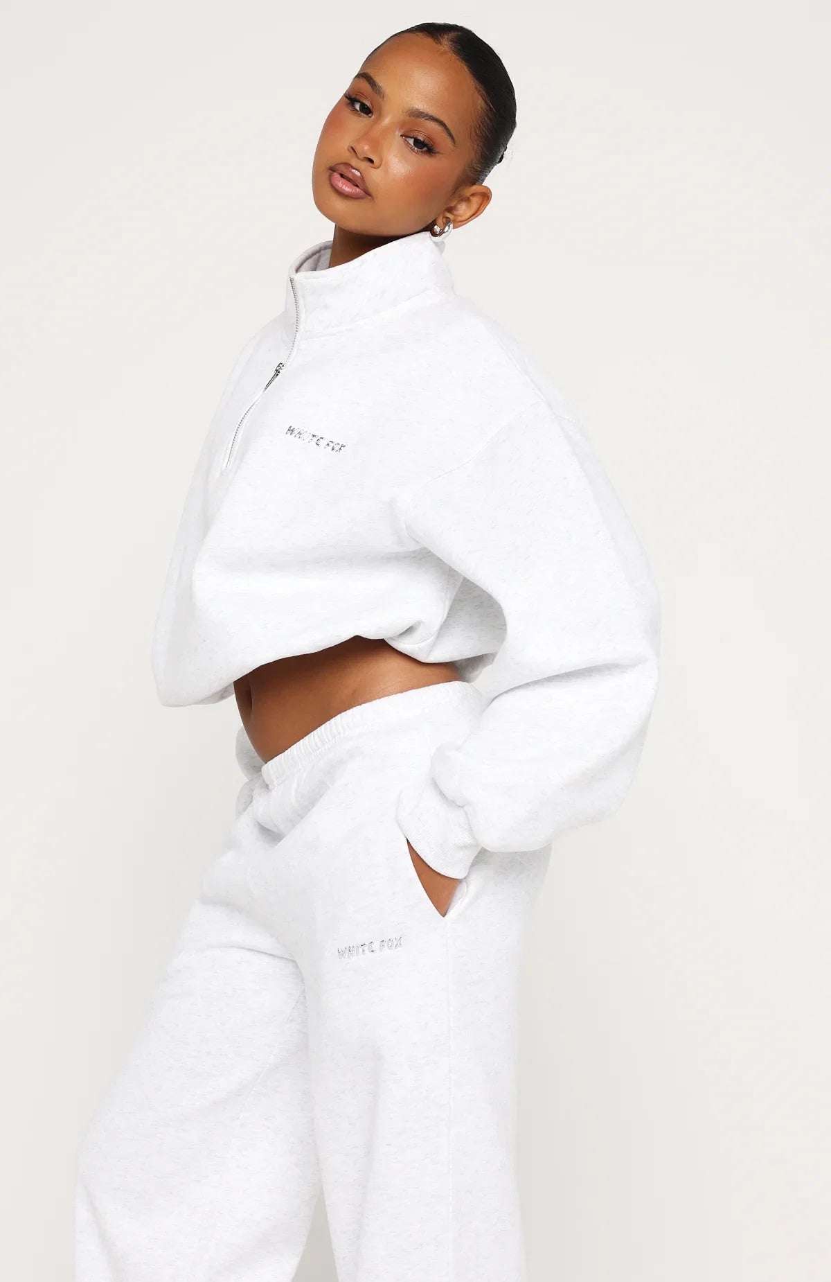 Test Drive Boxy Quarter Zip Sweater Grey Marle