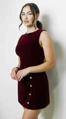 Selune Velvet Romper Burgundy