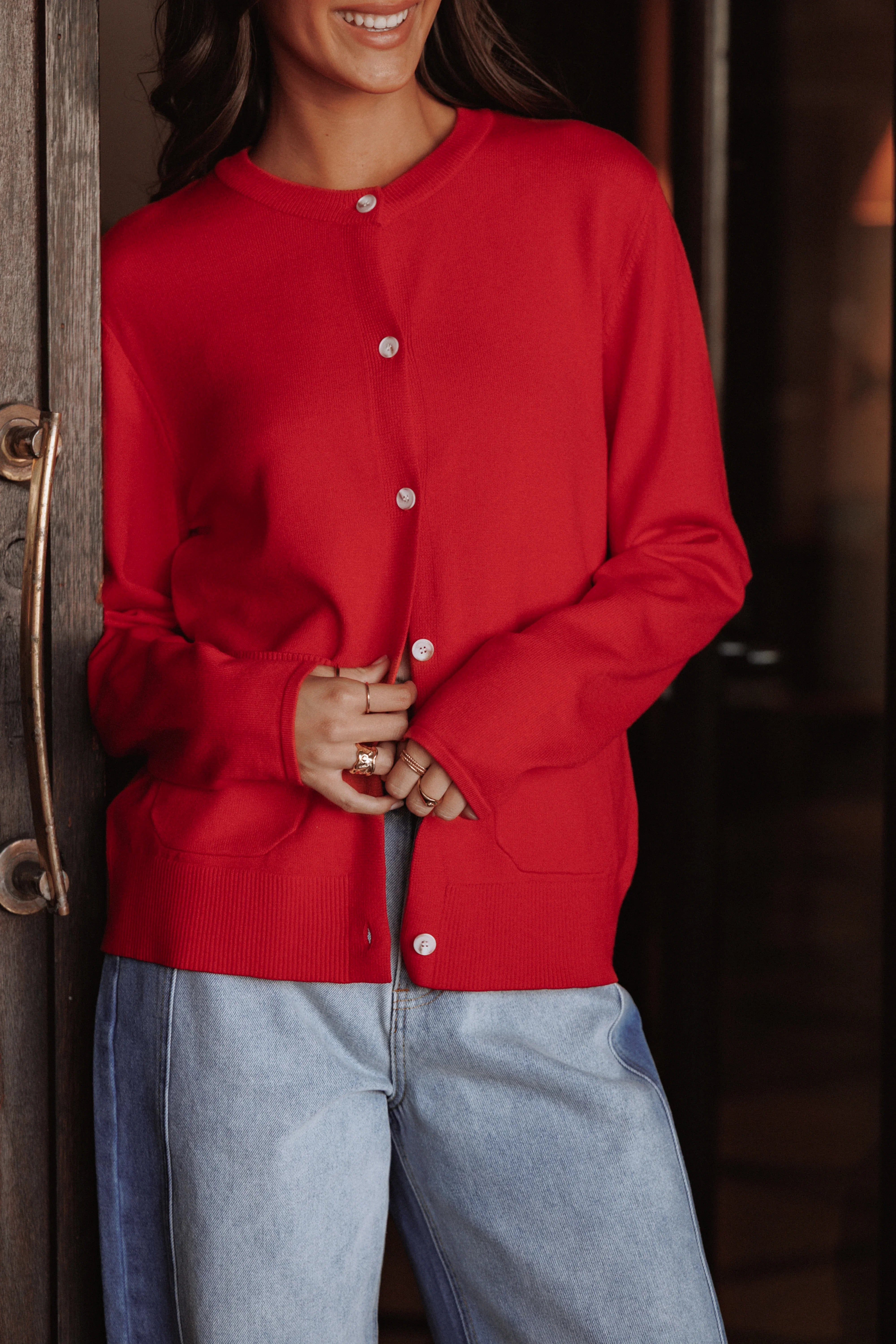Abner Cardigan Red