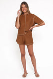 Melody Knit Short Set Chocolate