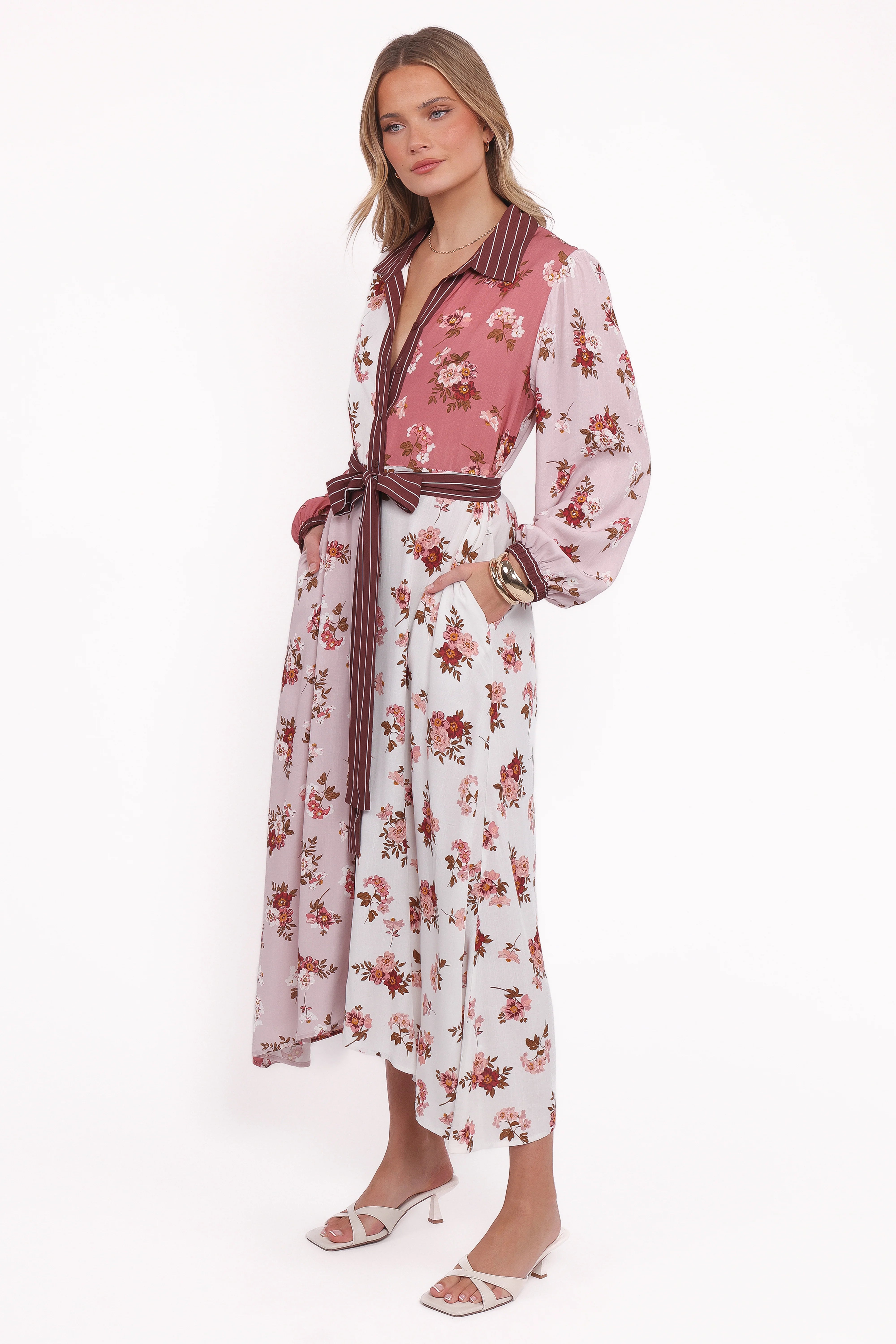 Maiden Long Sleeve Midi Dress First Blush
