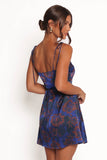 Rockwell Mini Dress Blue Brown Floral