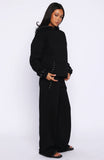 Glow Your Own Way Studded Wide Leg Sweatpants Black