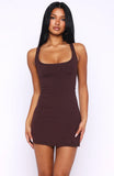 Cant Control It Mini Dress Chocolate