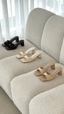 Freda Heel Chocolate Raffia