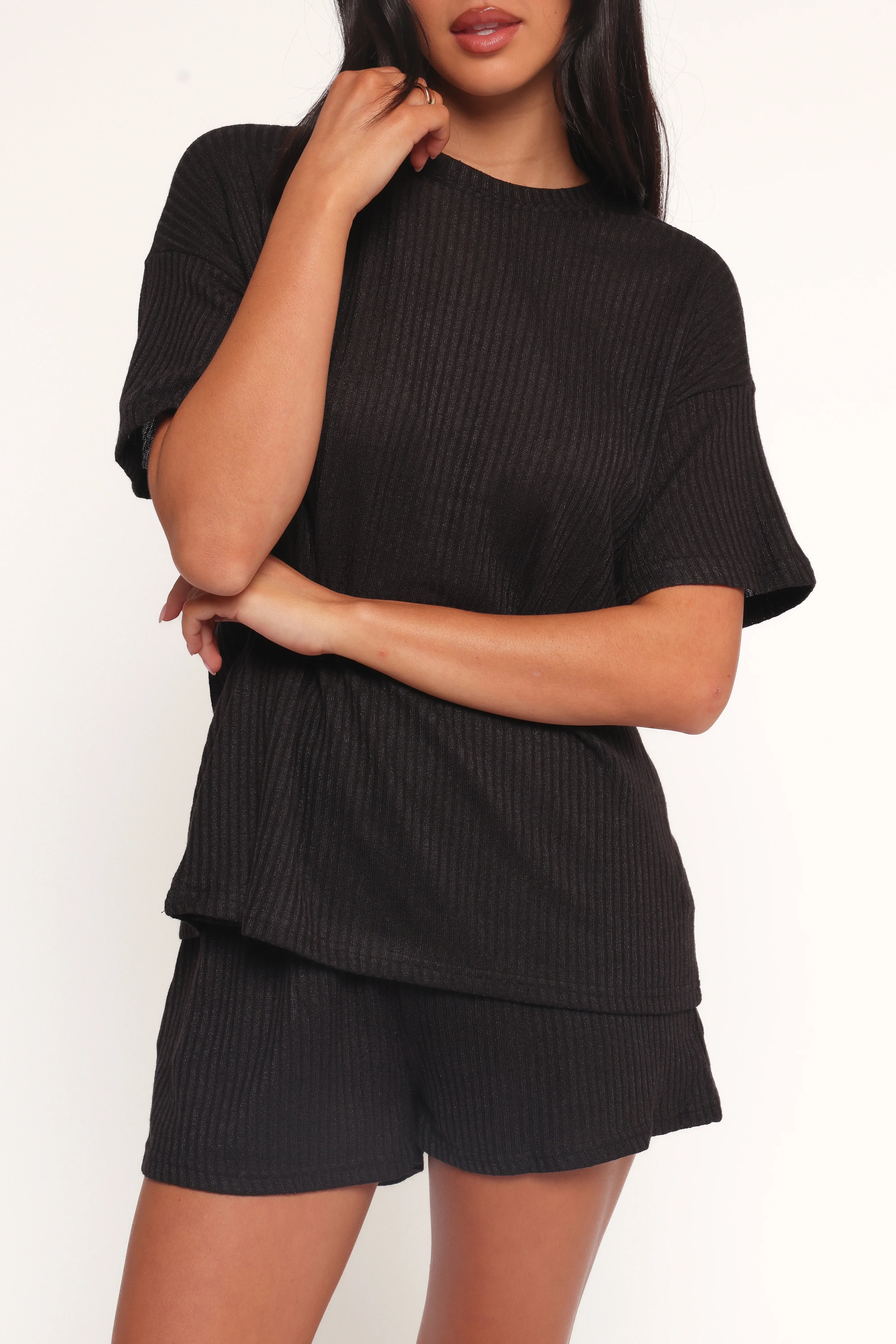Granger Knit Short Set Black