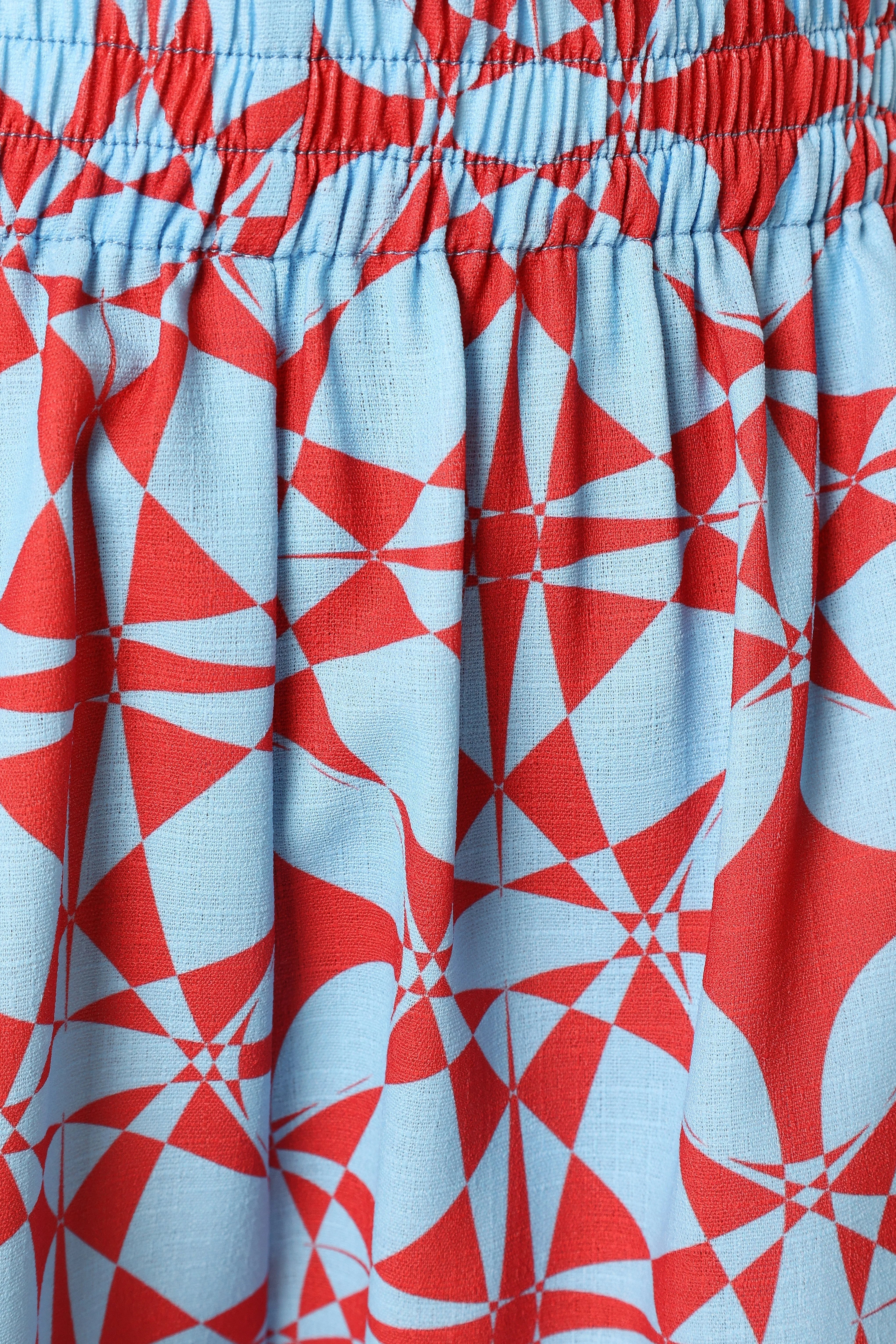Gretel Short Set Blue Red