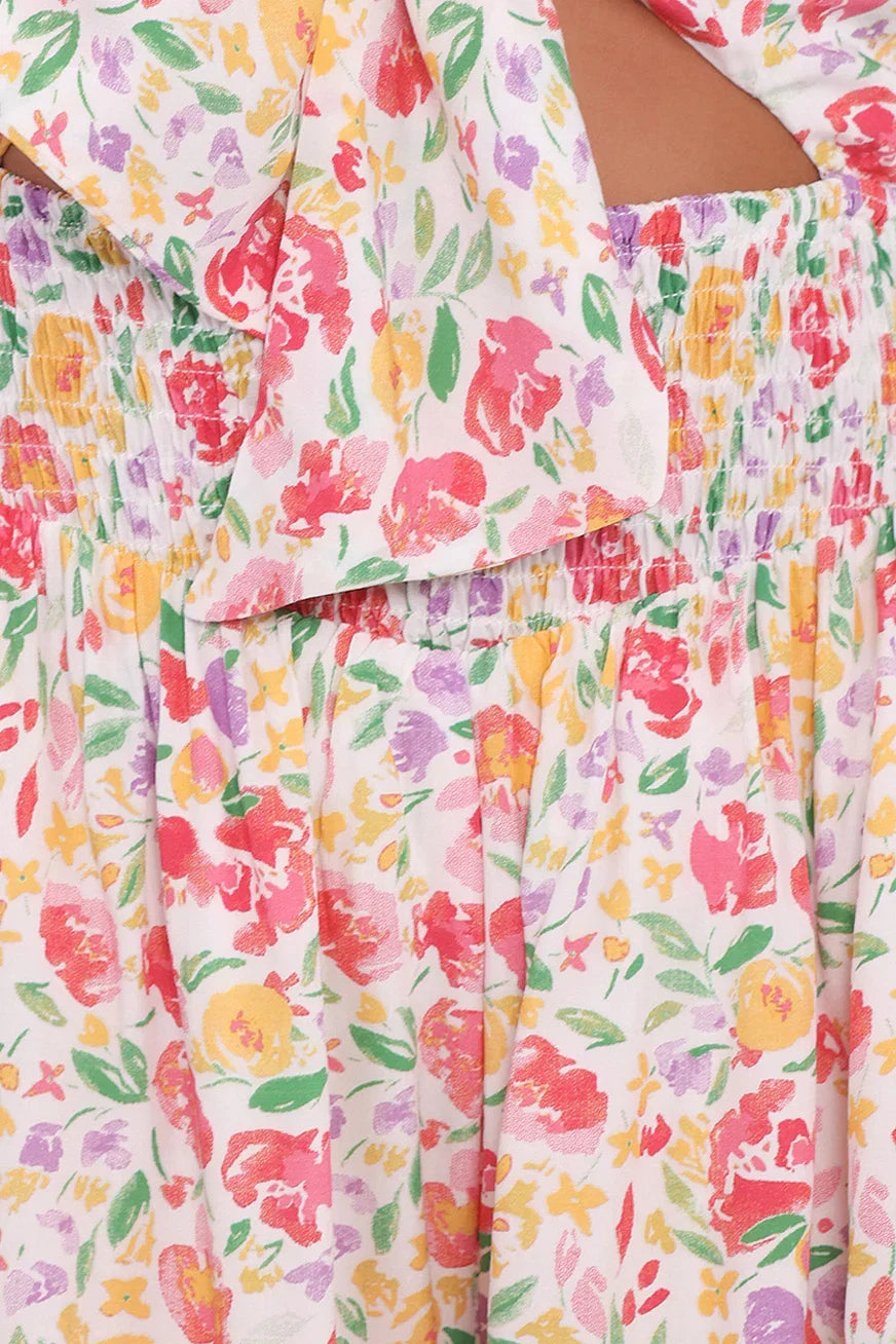 Jessie Tie Front Romper Multi