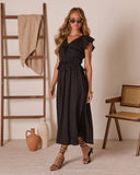 Amber Haze Peplum Midi Dress