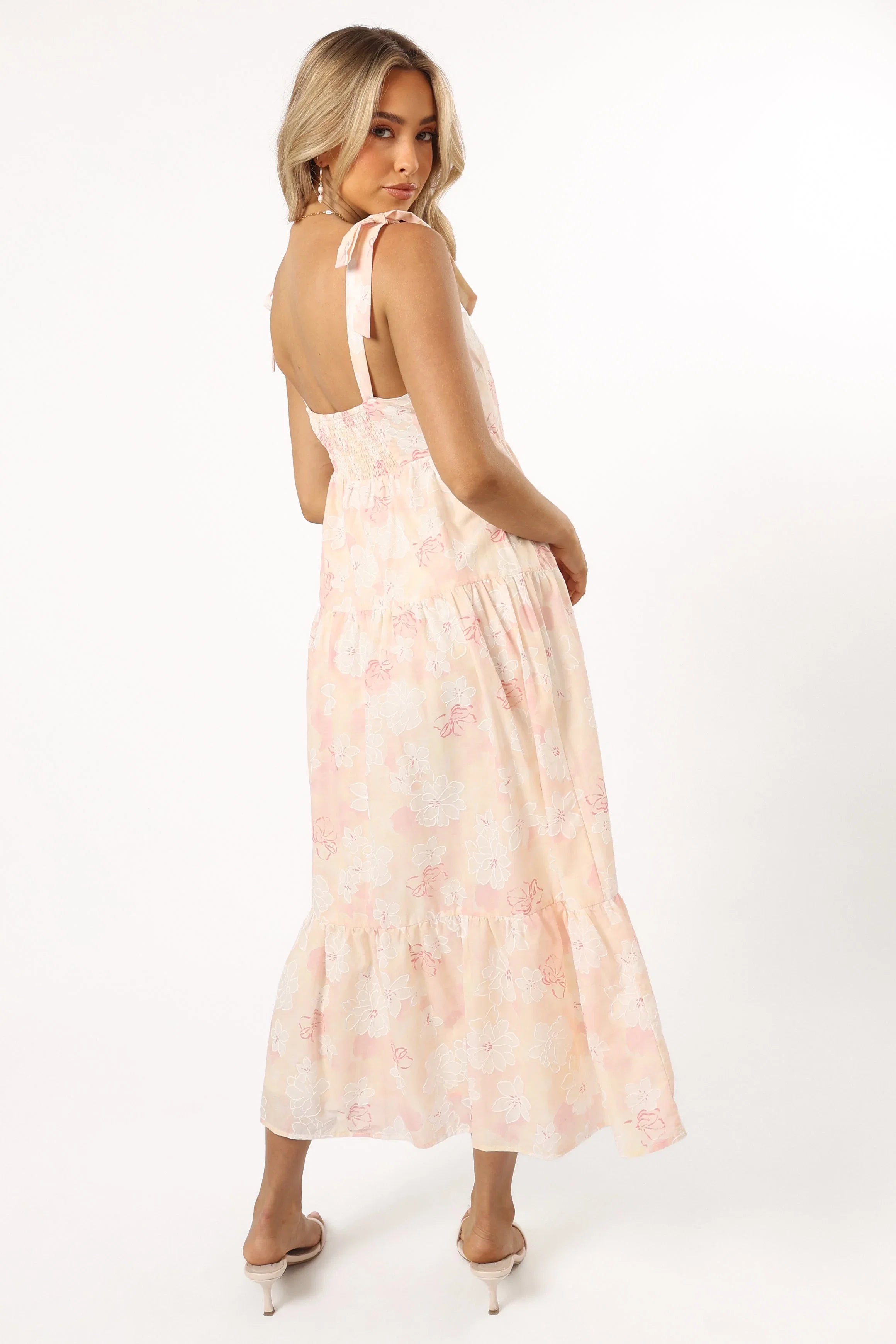 Andi Midi Dress Pink White Floral