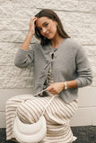 Wilde Bow Front Cardigan Light Grey