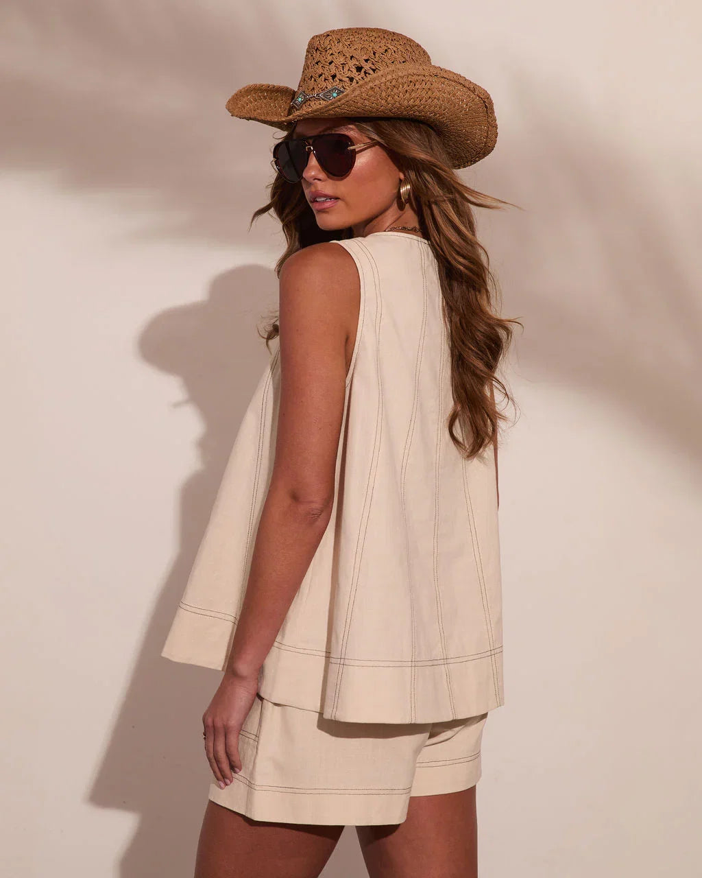 Chic Atelier Linen Tunic Tank Top