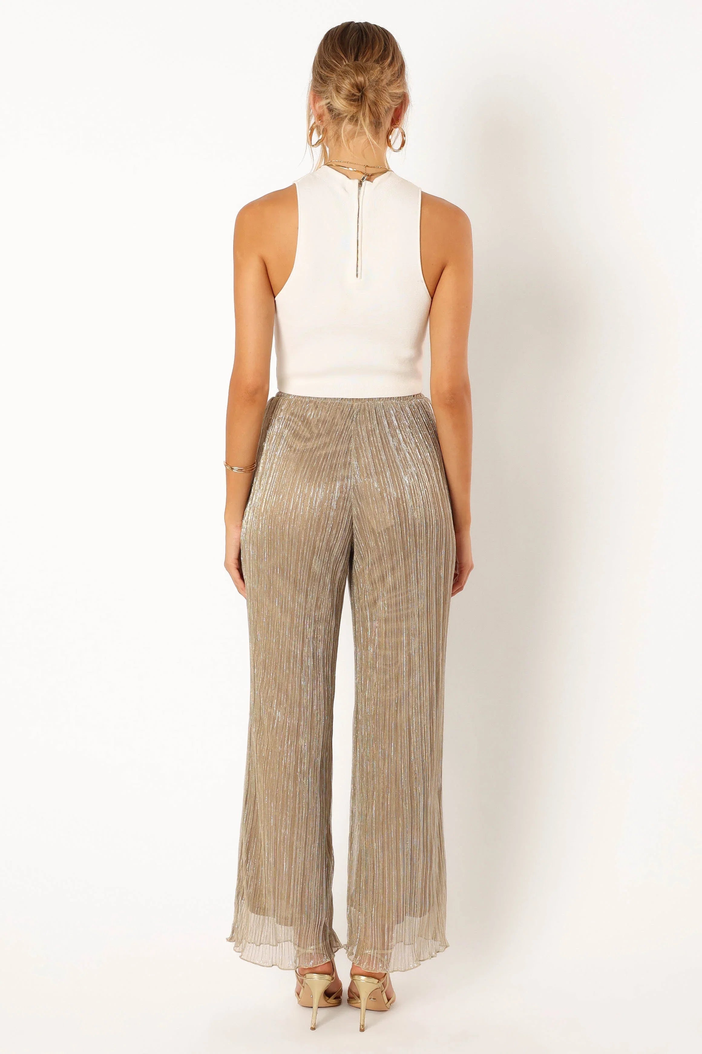 Walker Plisse Pants Silver