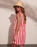 Heritage Tide Cotton Striped Shift Mini Dress