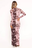 Bellatrix Spliced Maxi Dress Pink Brown Floral