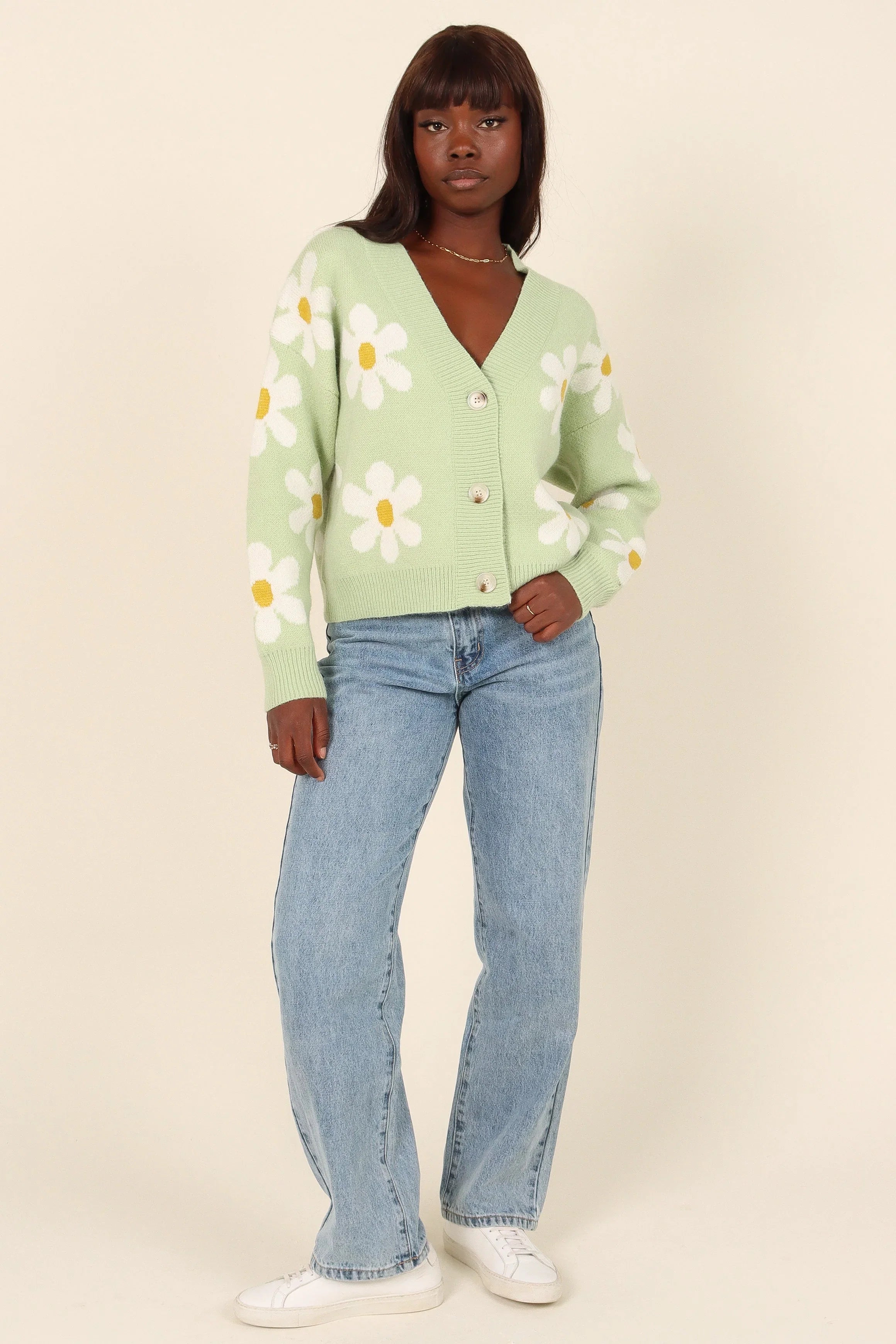Daisy Cardigan Green