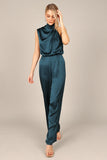 Savannah One Shoulder Jumpsuit Teal