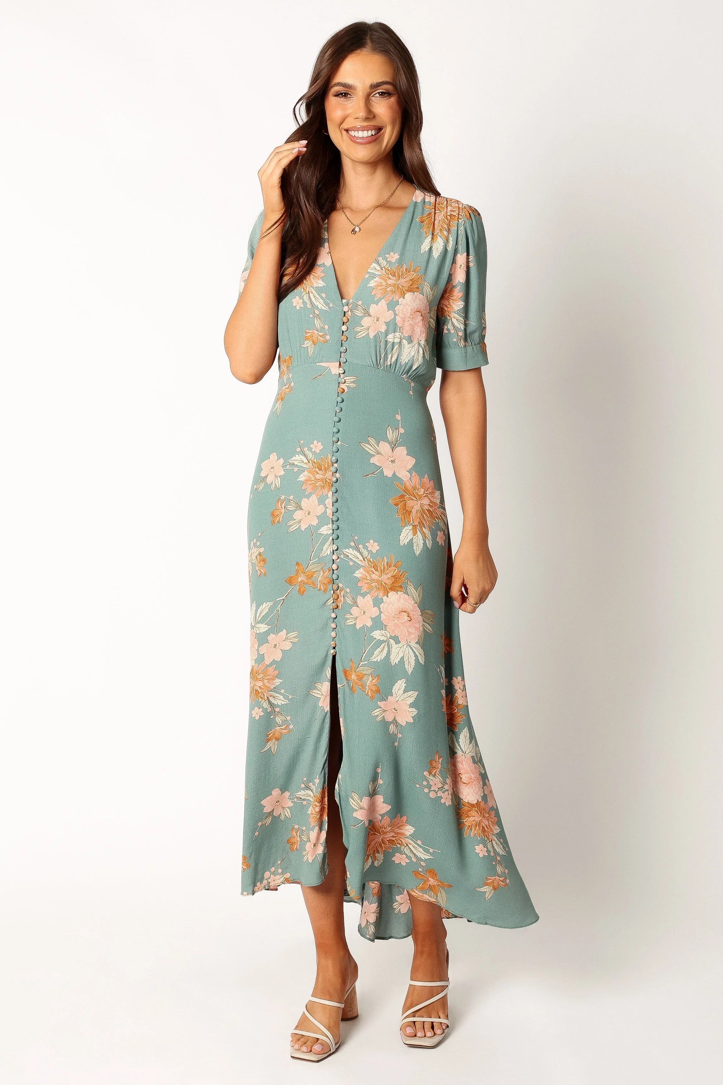 Frampton Midi Dress Blue Floral