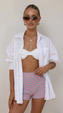 Malibu Mini Shorts Pink Blue Stripe