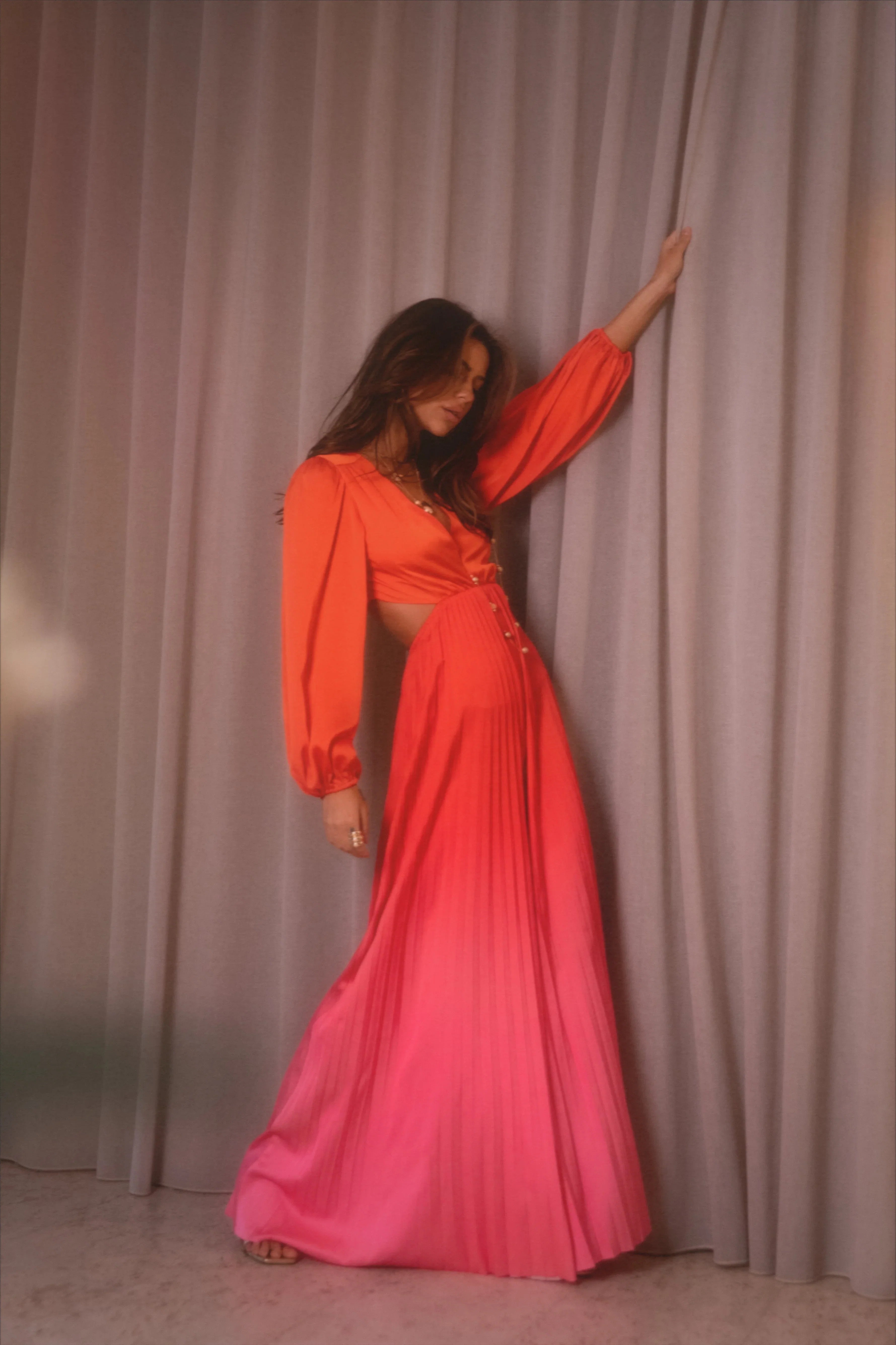 Krista Gradient Jumpsuit Red