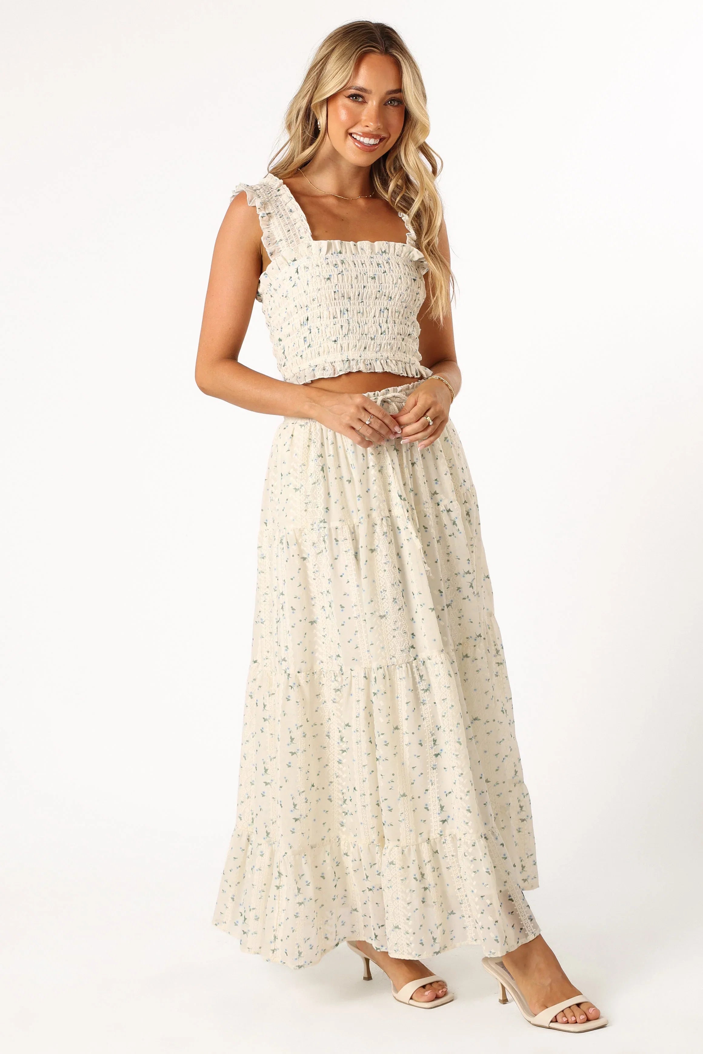 Amberlyn Maxi Skirt Blue Floral