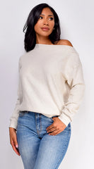 Edna Off Shoulder Sweater Top Cream