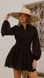 Brittney Long Sleeve Mini Dress Black