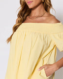 Lydia Cotton Smocked Off The Shoulder Mini Dress