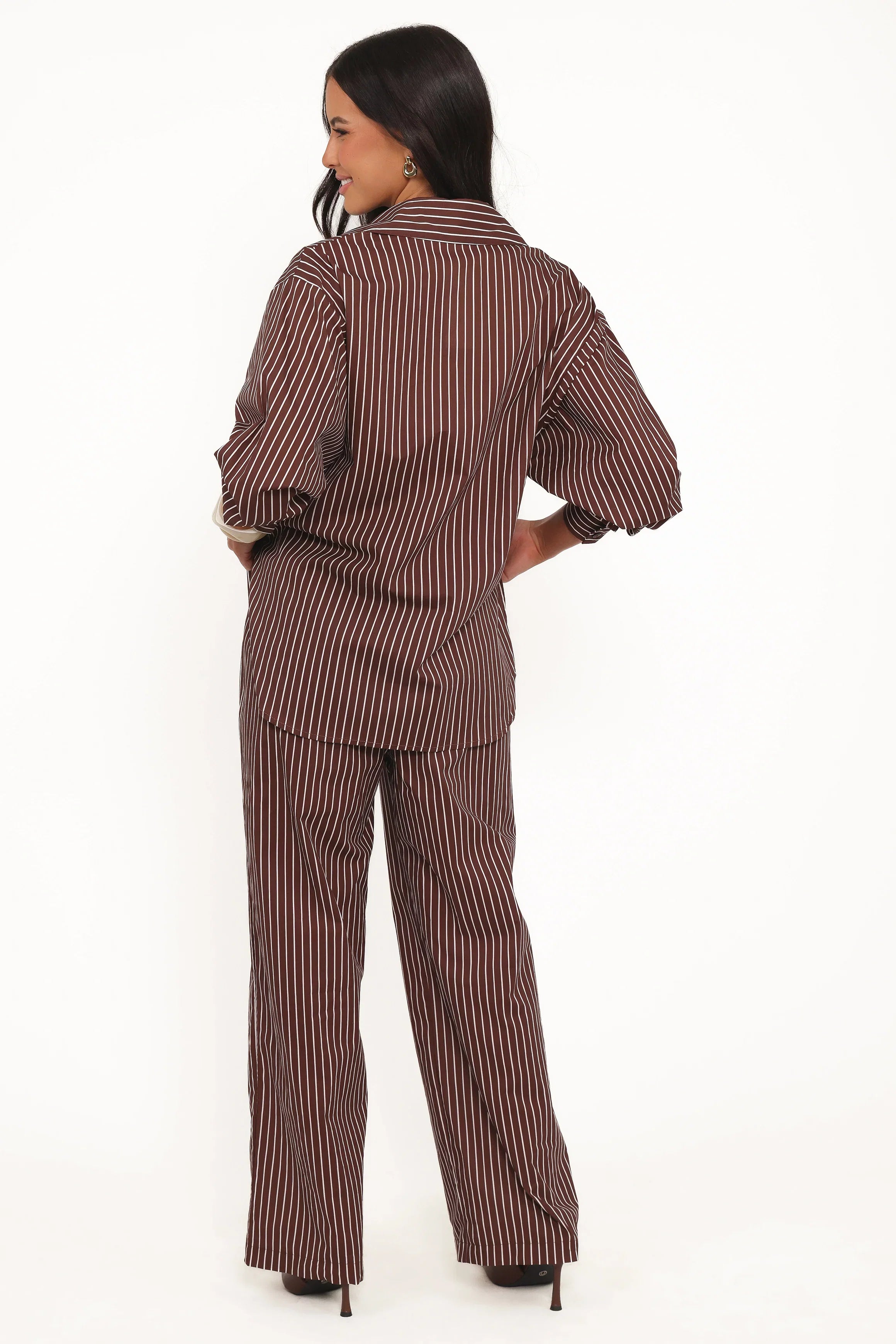 Darya Shirt Chocolate Stripe