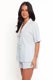 Aaliyah Cotton Shorts Pale Blue