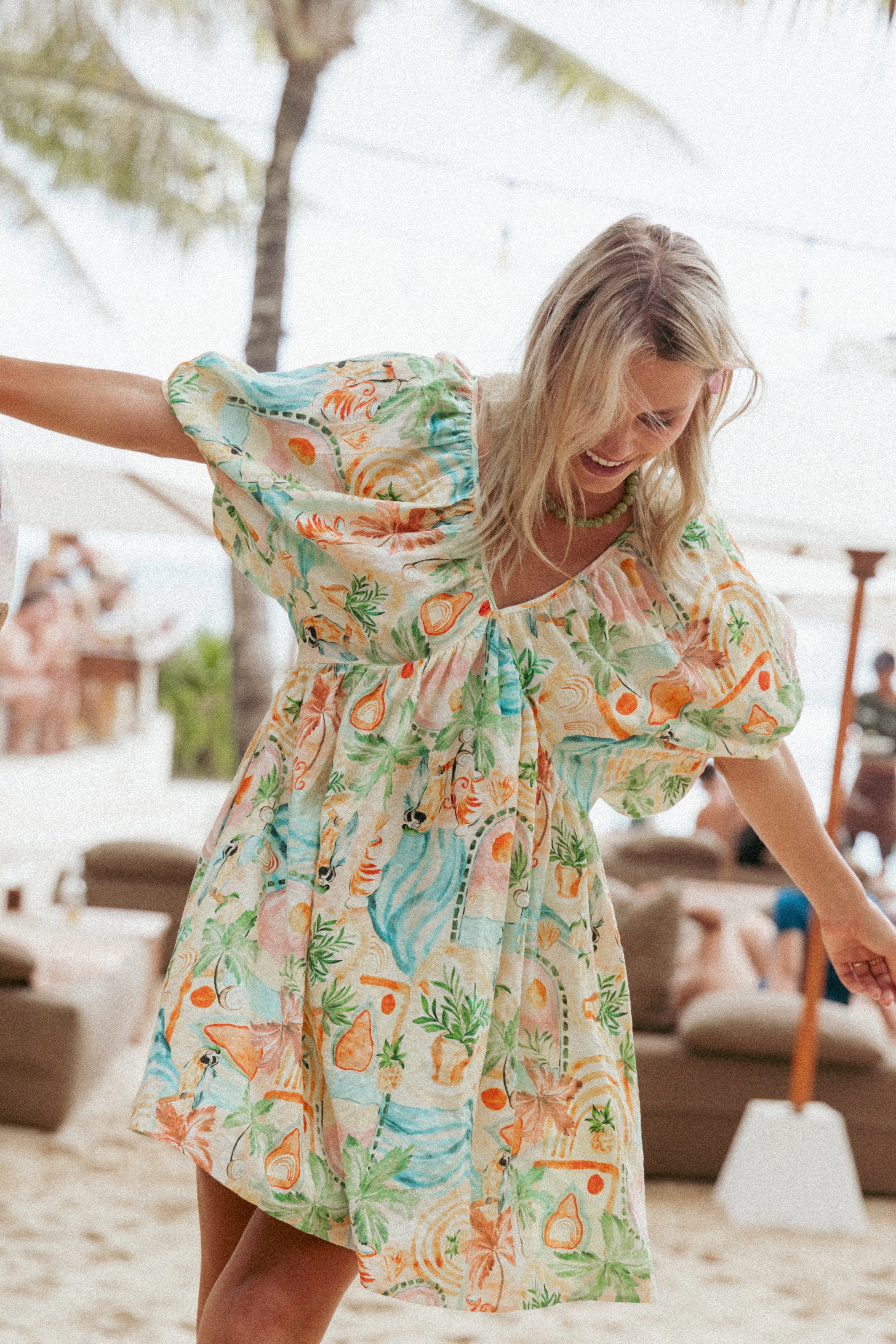 Cadhla Mini Dress Golden Palm