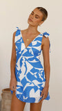 Delilah Mini Dress Blue Print