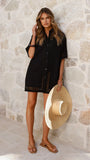 Halia Mini Shirt Dress Black