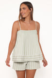 Aiesha Short Set Sage Stripe