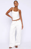 Day At A Time Low Rise Wide Leg Jeans Off White