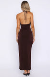 We All Want More Halter Neck Maxi Dress Chocolate