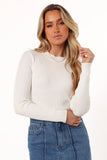 Tammy Ribbed Knit Top White