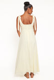 Valara Tie Shoulder Maxi Dress Butter Yellow
