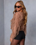 Memorable Night Ruffle Mesh Top