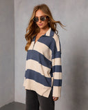 Jussie Striped Half Zip Sweater