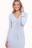 Irene Long Sleeve Midi Dress Pale Blue