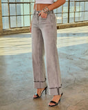 Oslo Stretch Mid Rise Wide Leg Jeans
